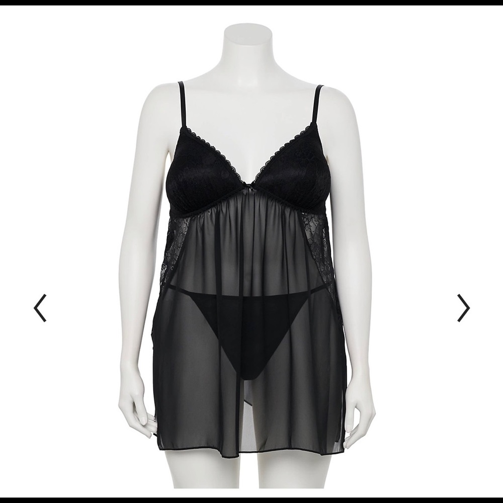 Plus Size Apt 9 Black Lingerie Set Size 1X